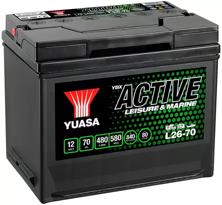AKKU YUASA VAPAA-AJAN 70AH +- 269X174X225 - Ajoneuvojen akut - L26-70 - 1